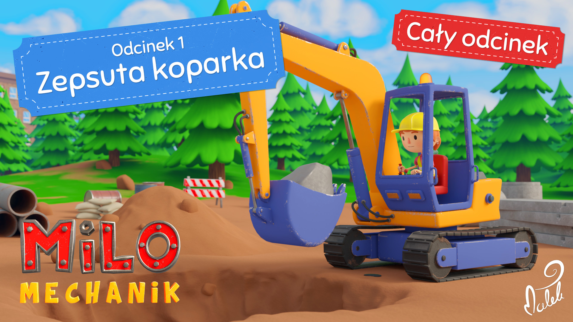 Milo Mechanik - Zepsuta koparka - film dla maluchów 2+
